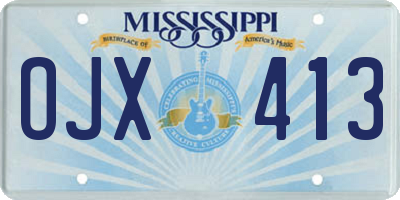 MS license plate OJX413