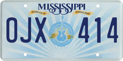 MS license plate OJX414