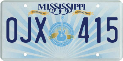 MS license plate OJX415