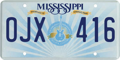 MS license plate OJX416