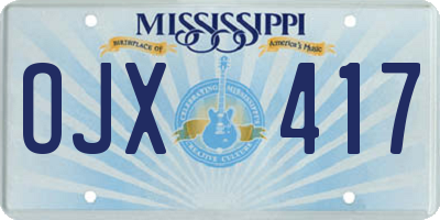 MS license plate OJX417