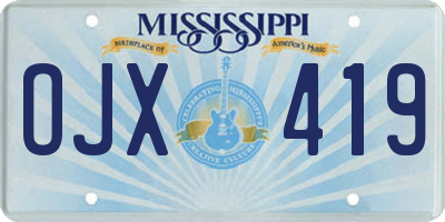 MS license plate OJX419