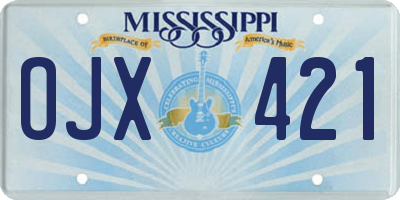 MS license plate OJX421