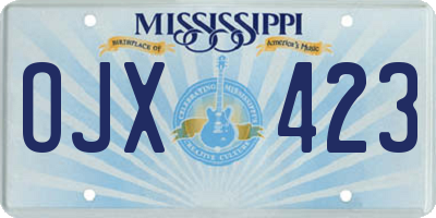 MS license plate OJX423