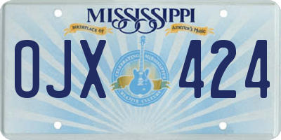 MS license plate OJX424