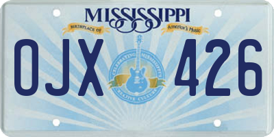 MS license plate OJX426