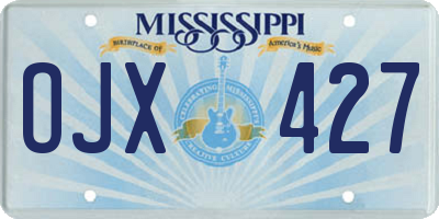 MS license plate OJX427