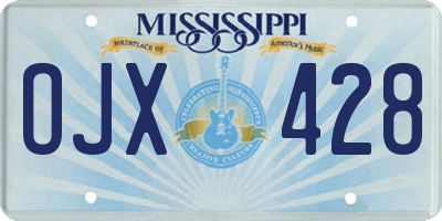 MS license plate OJX428