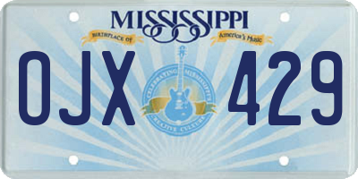 MS license plate OJX429