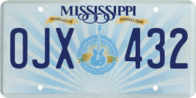 MS license plate OJX432