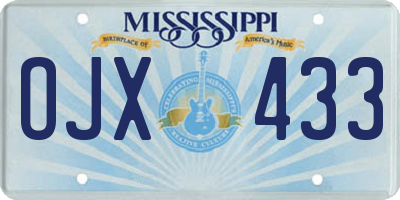 MS license plate OJX433