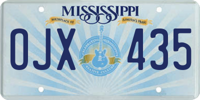 MS license plate OJX435