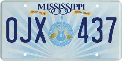 MS license plate OJX437