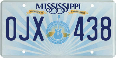 MS license plate OJX438