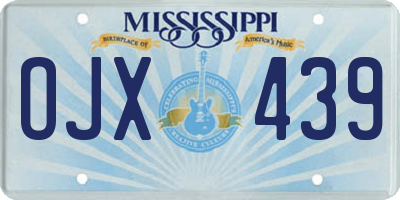 MS license plate OJX439