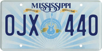 MS license plate OJX440