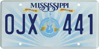 MS license plate OJX441