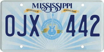 MS license plate OJX442
