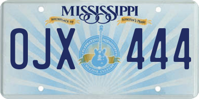 MS license plate OJX444