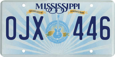 MS license plate OJX446