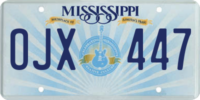 MS license plate OJX447