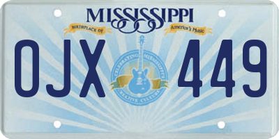 MS license plate OJX449