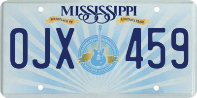 MS license plate OJX459