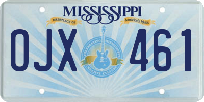MS license plate OJX461