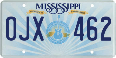 MS license plate OJX462