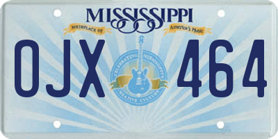 MS license plate OJX464