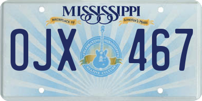 MS license plate OJX467
