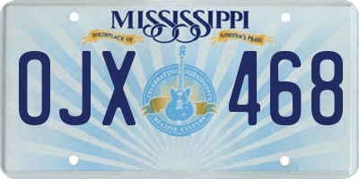 MS license plate OJX468