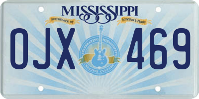 MS license plate OJX469