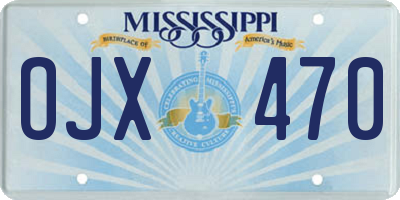 MS license plate OJX470