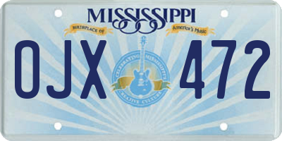 MS license plate OJX472