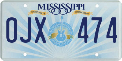 MS license plate OJX474