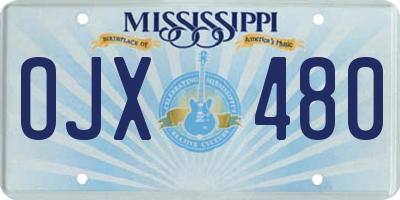 MS license plate OJX480