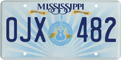 MS license plate OJX482