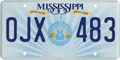 MS license plate OJX483