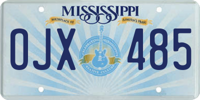 MS license plate OJX485