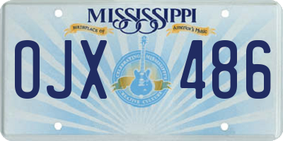 MS license plate OJX486