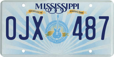 MS license plate OJX487