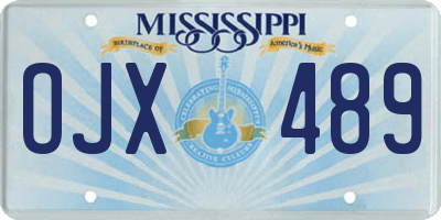 MS license plate OJX489