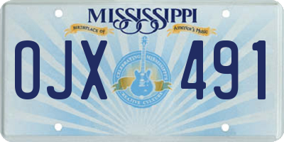 MS license plate OJX491