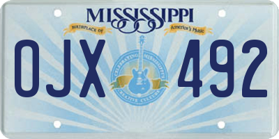 MS license plate OJX492