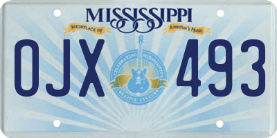 MS license plate OJX493