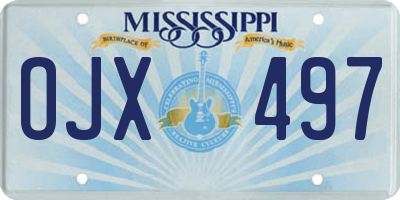 MS license plate OJX497