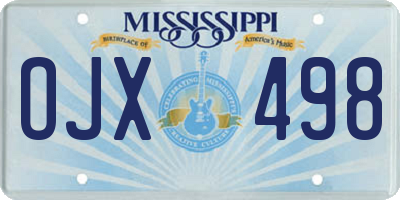 MS license plate OJX498