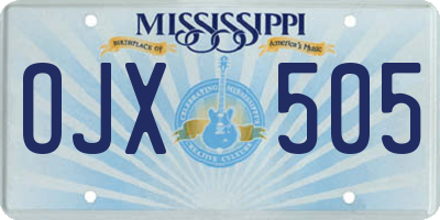 MS license plate OJX505