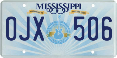 MS license plate OJX506